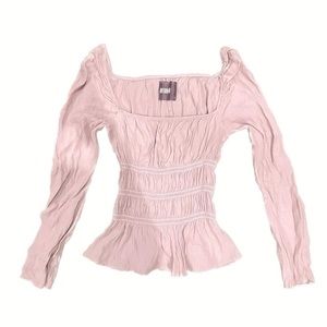 Reformation Pink Ruffle Top